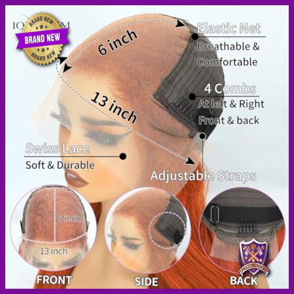 30 Inch Human Hair Lace Front Wig 200% Density Body Wave Glueless main image 5